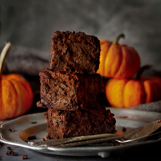 Vegan Pumpkin Brownies - Recipe photo by Happyasayam