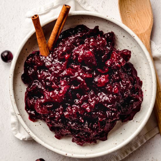 spiced cranberry sauce - Recipe photo by freshaprilflours