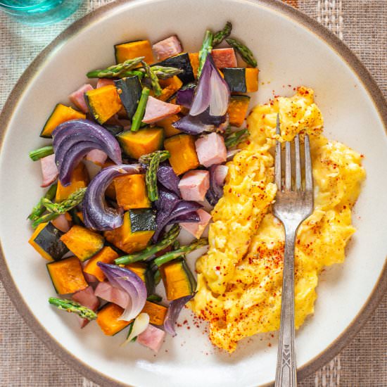 Ham, Asparagus Kabocha & Eggs - Recipe photo by primalwellnesscoach