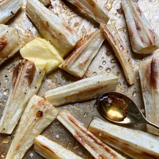 Honey Roasted Parnsips - Recipe photo by jonnakeohane