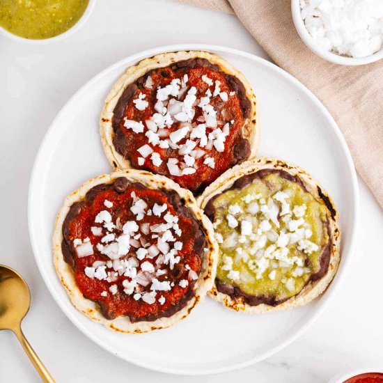 Mexican memelas - Recipe photo by brokebankvegan