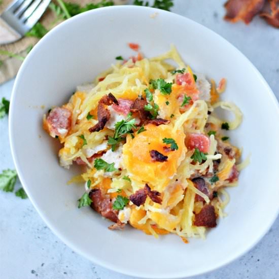 LOW-CARB CHEESY CHICKEN SPAGHETTI - Recipe photo by Stylish Cravings