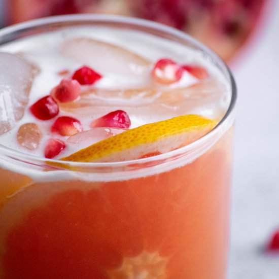 Grapefruit Pomegranate Whiskey Sour - Recipe photo by JawnsICooked