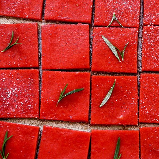 Cranberry Curd Bars with Shortbread - Recipe photo by FloatingKitchen