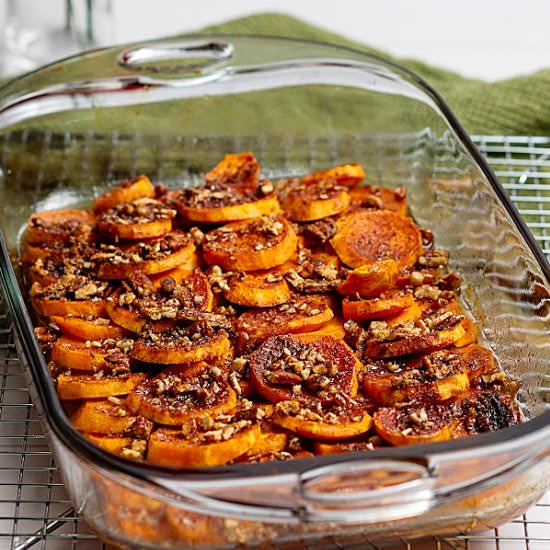 Glazed Sweet Potatoes with Pecans - Recipe photo by CallMePMc