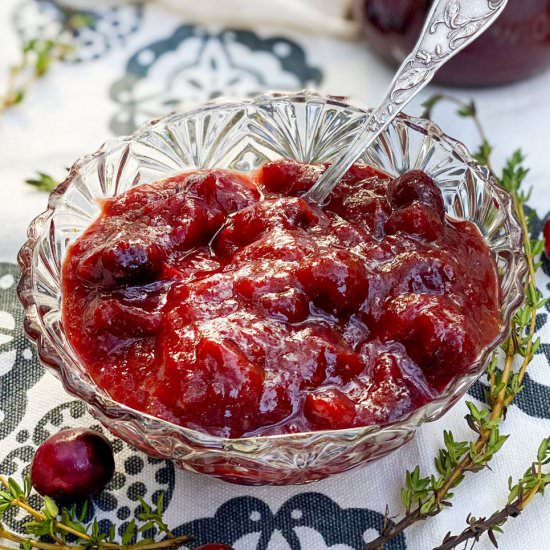 Cranberry Bourbon BBQ Sauce - Recipe photo by panning the globe