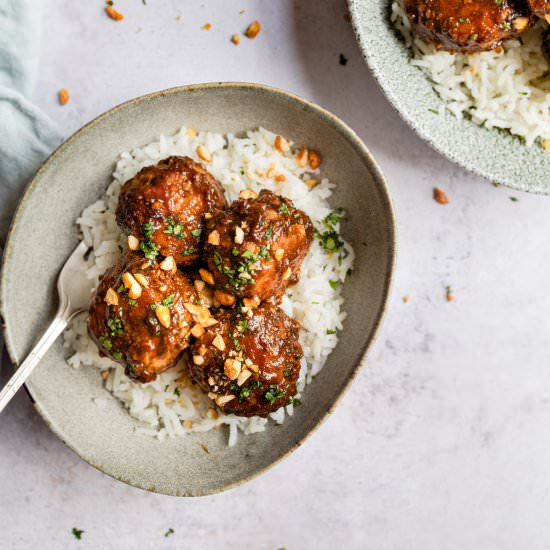 Easy Sticky Asian Pork Meatballs - Recipe photo by Salted Mint
