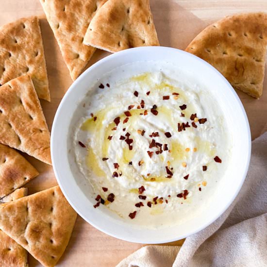 Roasted Garlic Whipped Feta Dip - Recipe photo by Sugarylogic