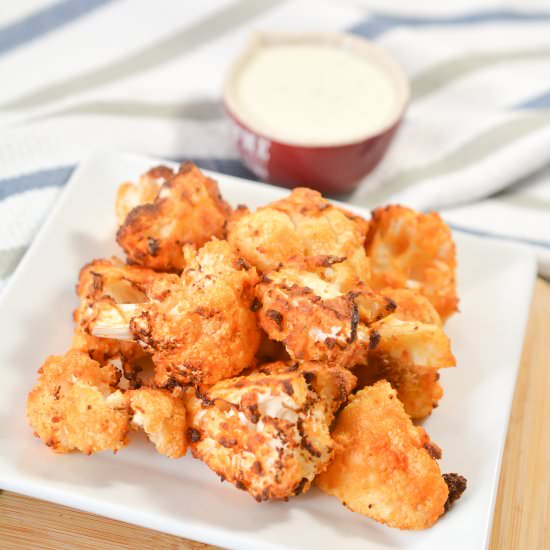 Air Fryer Buffalo Cauliflower Bites - Recipe photo by littlebitrecipes