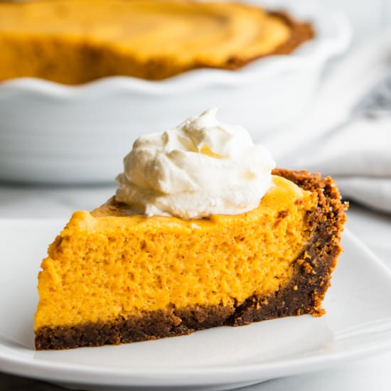 Pumpkin Chiffon Pie - Recipe photo by PinchandSwirl