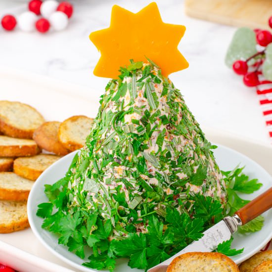 Christmas Tree Cheese Ball - Recipe photo by FoodFolksandFun