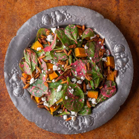 Spinach, Kabocha, & Cranberry Salad - Recipe photo by primalwellnesscoach