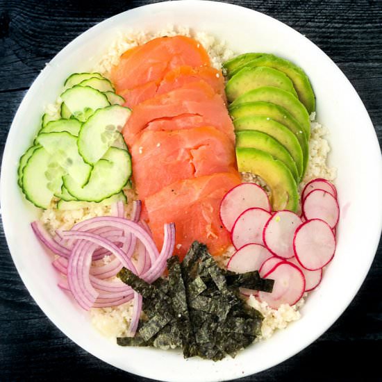 Healthy Keto California Roll Bowl - Recipe photo by MyLifeCookbook