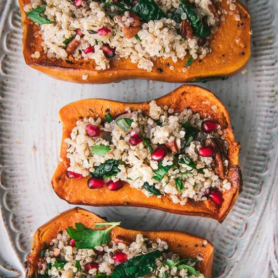 Quinoa Stuffed Squash - Recipe photo by emily_garlichead