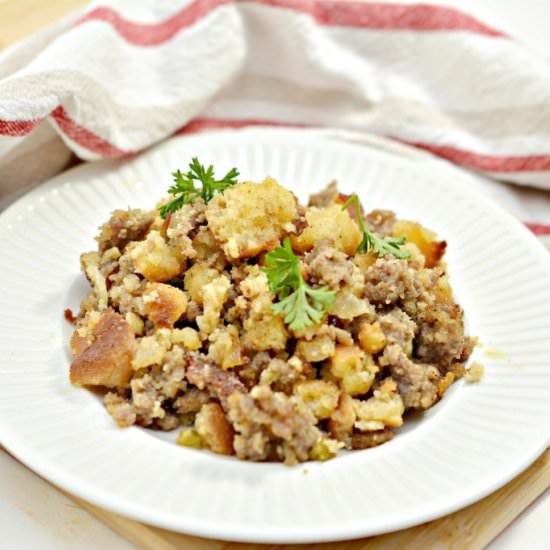 KETO SAUSAGE STUFFING RECIPE - Recipe photo by Stylish Cravings