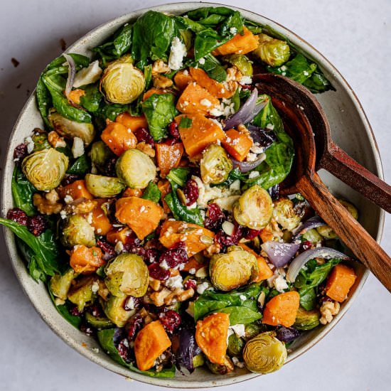 Brussel Sprouts and Sweet Potatoes - Recipe photo by The Last Food Blog