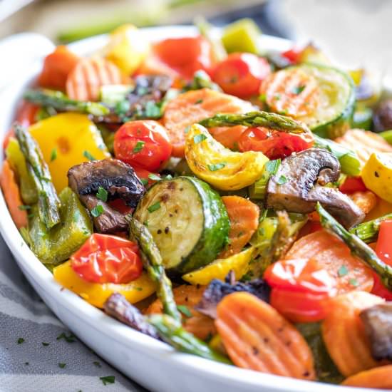 Oven Roasted Vegetables Medley - Recipe photo by Two Healthy Kitchens
