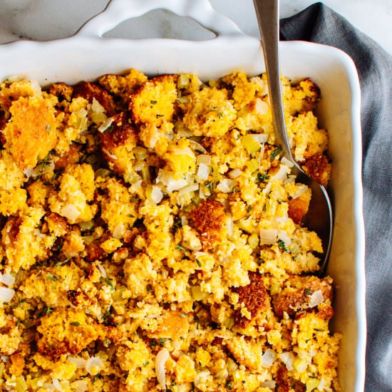 Cornbread Dressing - Recipe photo by PinchandSwirl