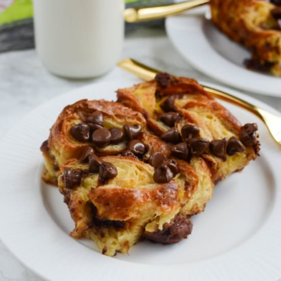 Chocolate Croissant Bread Pudding - Recipe photo by fakeginger