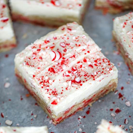 Peppermint Sugar Cookie Bars - Recipe photo by thebakingchocolatess