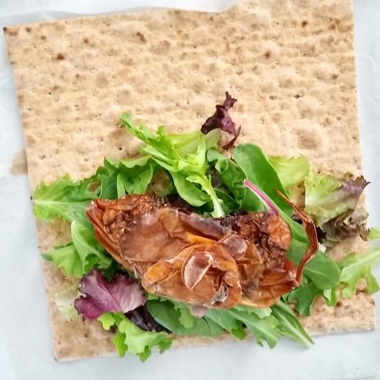 Soft Shell Crab Veggies Wrap - Recipe photo by escapetofood