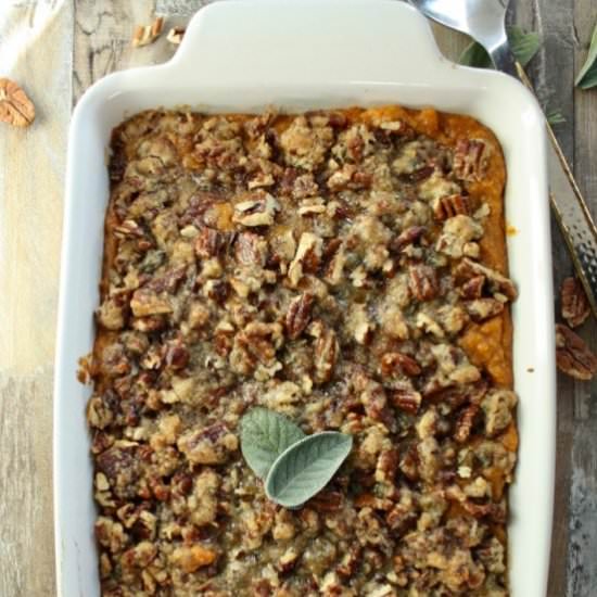 Bacon Pecan Sweet Potato Casserole - Recipe photo by butternutandsage