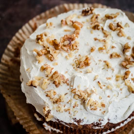 Carrot and Walnut Cake - Recipe photo by tiffinandteaofficial