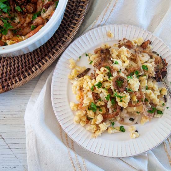 Käsespätzle – German Cheesy Spatzle - Recipe photo by ramshacklepantry