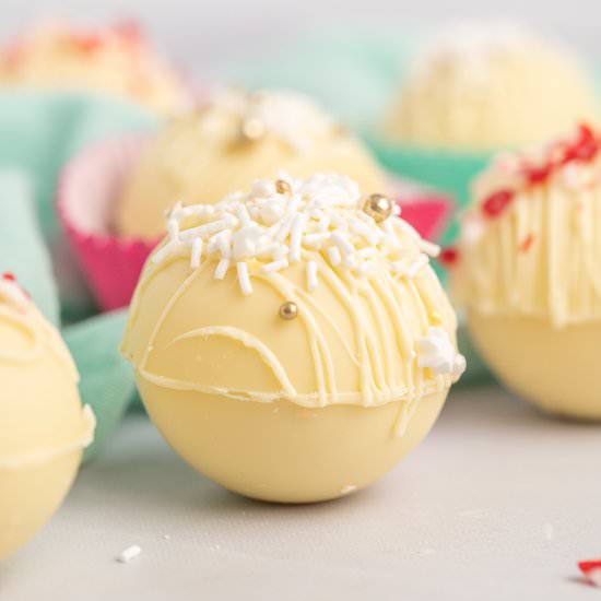 Peppermint White Hot Chocolate Bomb - Recipe photo by Tastes of Homemade