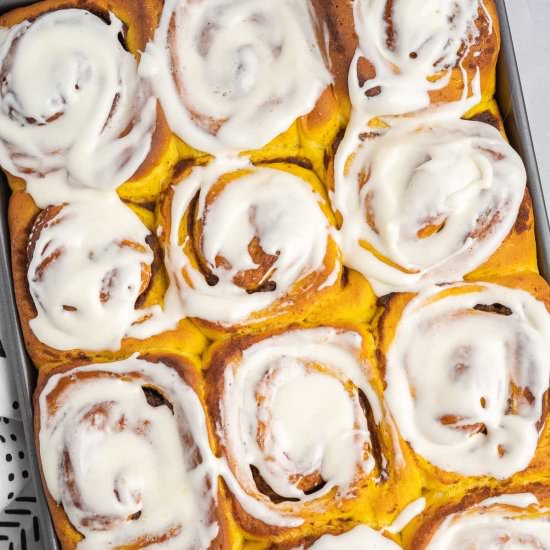 Pumpkin Cinnamon Rolls - Recipe photo by Tastes of Homemade
