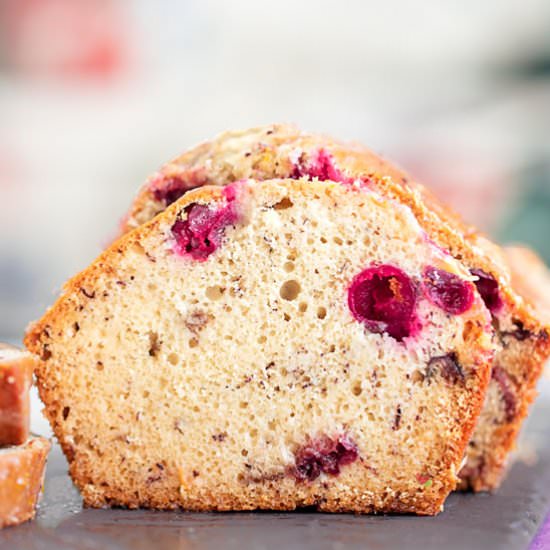 Vegan Cranberry Loaf Cake - Recipe photo by healingtomato
