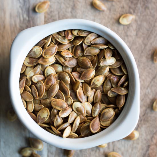 Roasted Pumpkin Seeds - Recipe photo by LifesLittleSweets
