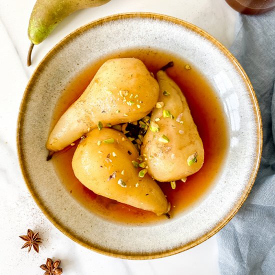 Spiced poached pears (without wine) - Recipe photo by Low Histamine Kitchen
