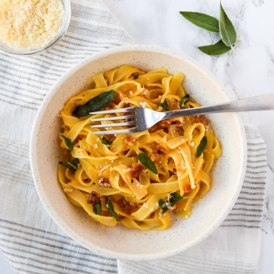 Butternut Squash Pasta and Pancetta - Recipe photo by freshapron