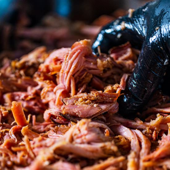 Smoked Pulled Ham - Recipe photo by chilesandsmoke