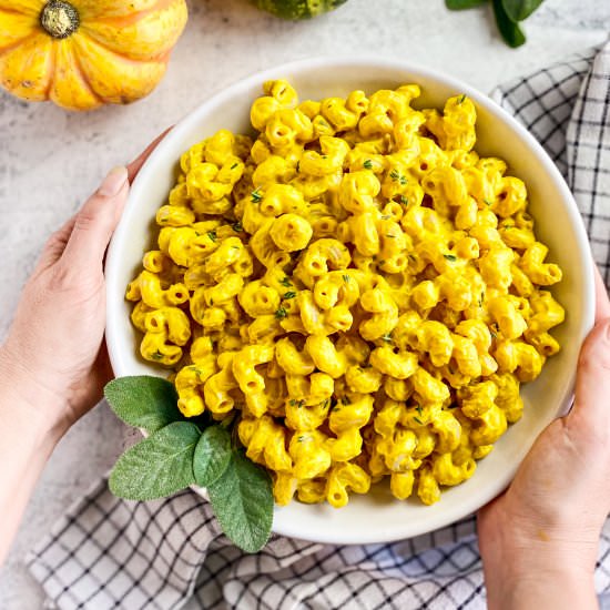 Vegan Pumpkin Mac and Cheese - Recipe photo by No Sweat Vegan
