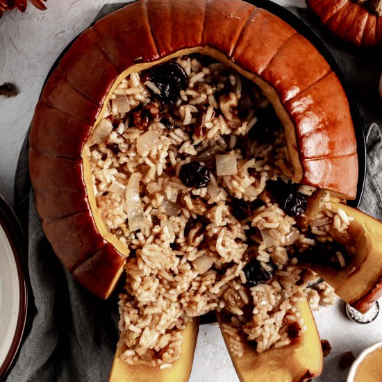rice stuffed pumpkin - Recipe photo by whisked away kitchen