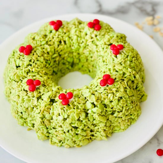 Christmas Rice Krispies Wreath - Recipe photo by theshortordercook