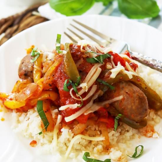 Italian Crockpot Sausage & Peppers - Recipe photo by seekinggoodeats
