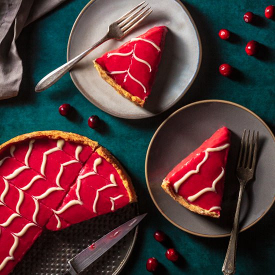 Cranberry White Chocolate Tart - Recipe photo by whatsteveeats