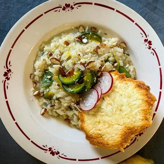 Lemony winter risotto - Recipe photo by Ourplantbasedworld