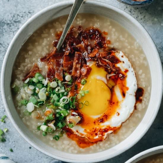 Instant Pot Breakfast Congee - Recipe photo by omnivorescookbook