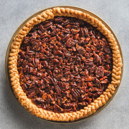 The Best Vegan Pecan Pie - Recipe photo by peanutbutterpluschocolate