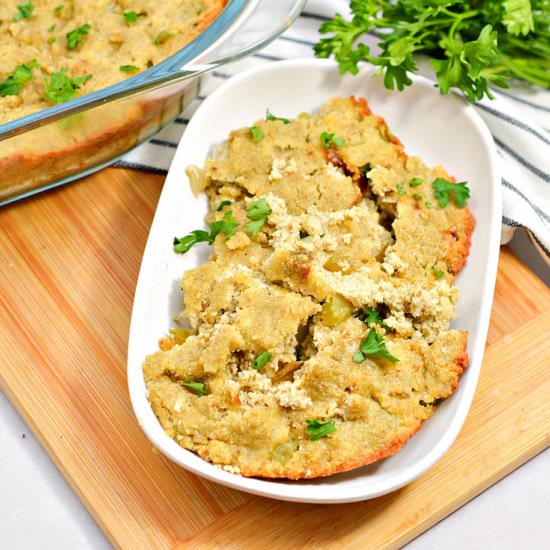 KETO CORNBREAD DRESSING - Recipe photo by Stylish Cravings