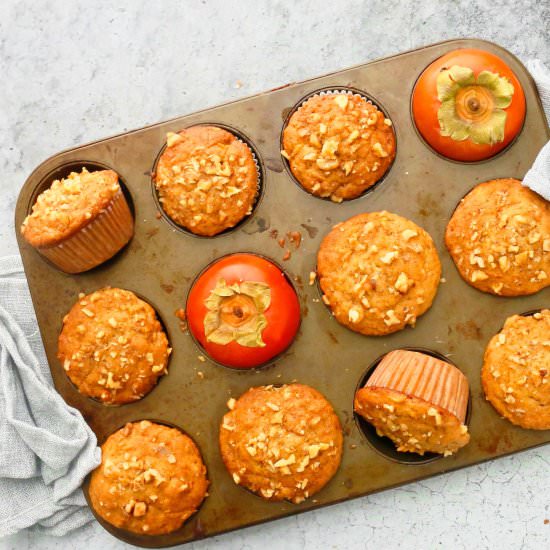 Persimmon Walnut Muffins - Recipe photo by kitchenathoskins