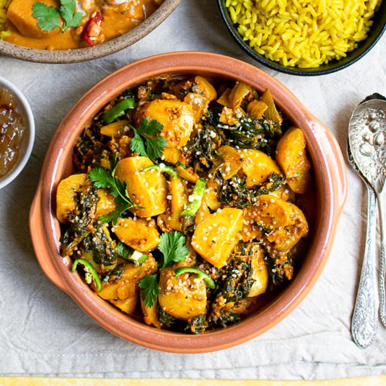 Vegan Saag Aloo - Recipe photo by veganpunks