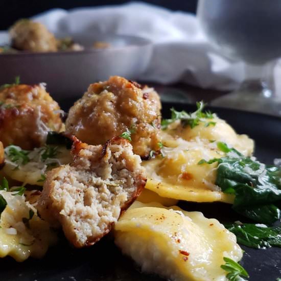 Baked Sage and Chicken Meatballs - Recipe photo by RaspberriesAndKohlrabi