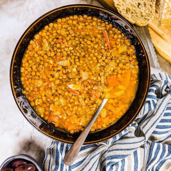 Mediterranean Lentil Soup – Fakes - Recipe photo by mamazilla