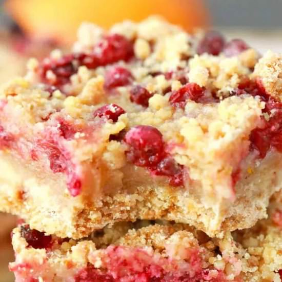 Cranberry Bars - Recipe photo by peasandpeonies