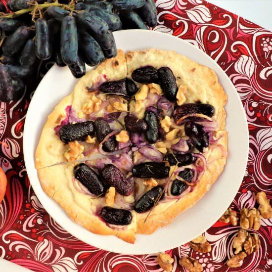 Roasted Grape and Walnut Flatbreads - Recipe photo by veryveganval